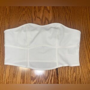 White Strapless Crop Top